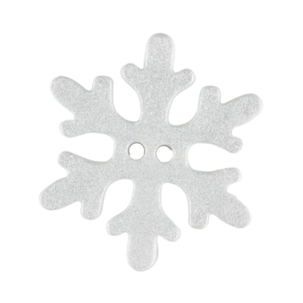Kinderknopf Schneeflocke 34 mm weiß