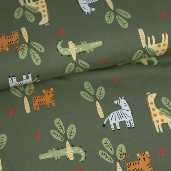 Baumwolljersey Safaritiere khaki