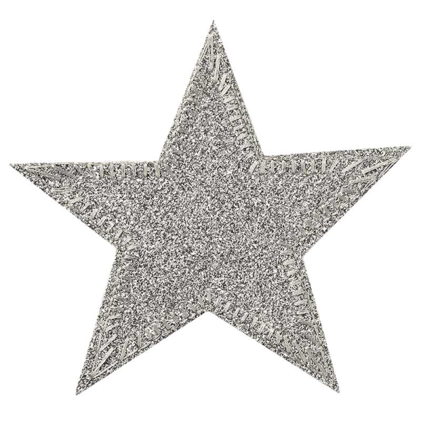 Applikation silber Glitzerstern
