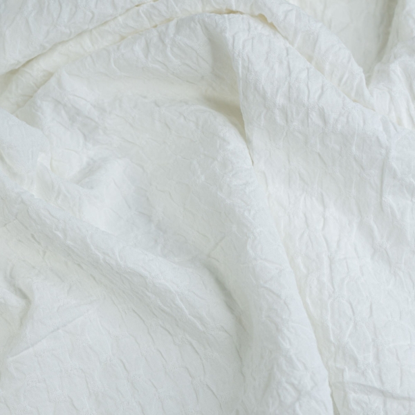 Baumwoll Popeline Crinkle weiß