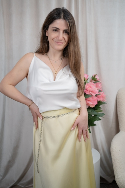 Satinrock Maxirock Martha pastellgelb