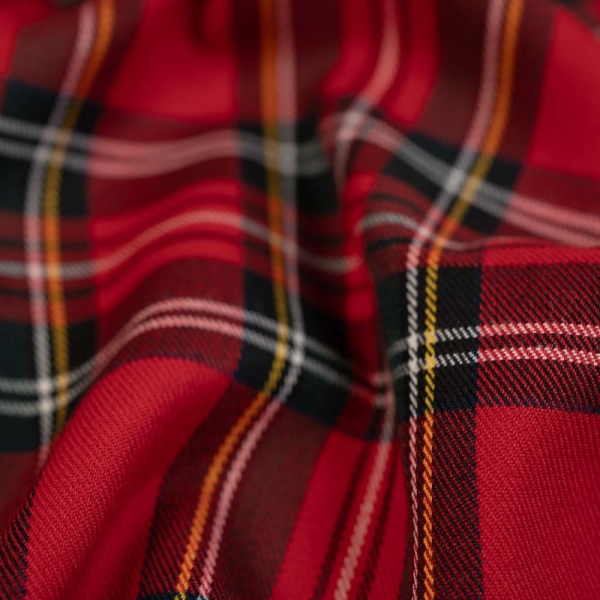 Twill Wool Touch Glenchecks rot-tannengrün