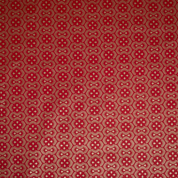 Baumwollwebware Foliendruck Ornamente rot