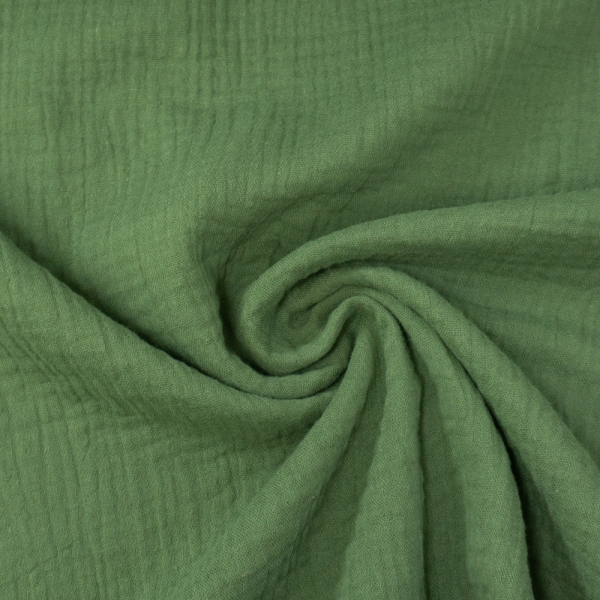 Bio-Musselin Double dunkelgrün