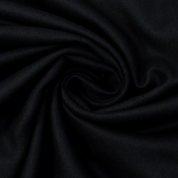 1,90m Zuschnitt Flanell Baumwolle Uni schwarz