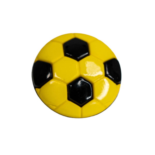 Kinderknopf Fussball 20mm gelb