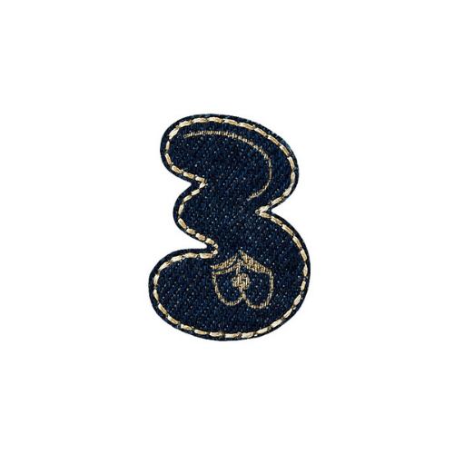 Applikation Jeans Zahl 3