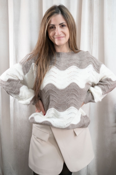 Strick Pullover SOFT Wavey taupe