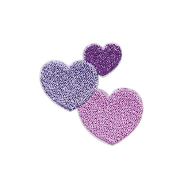 Applikation Herzen rosa lila flieder