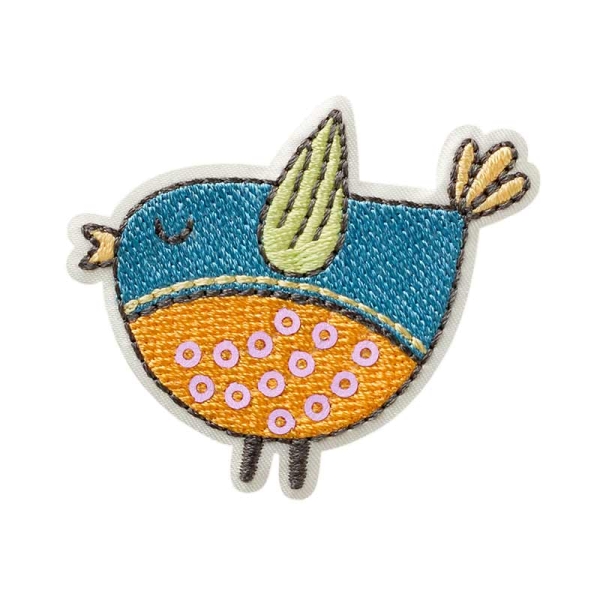 Applikation Vogel mit Pailetten