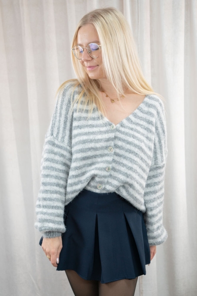 Cardigan Streifen Sara grau