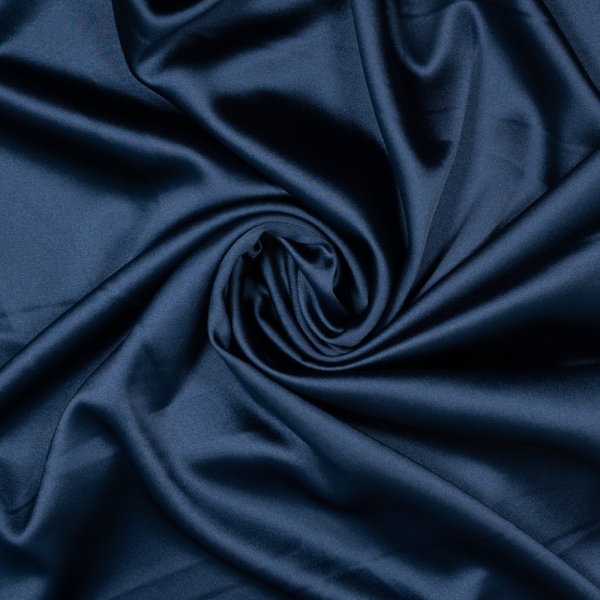 Italienischer Schwerer Festtags Satin Stretch navy