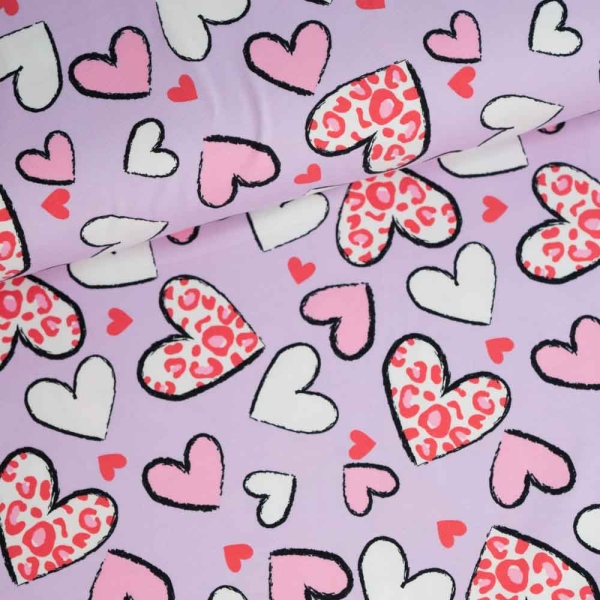 Baumwolljersey Leo Herz flieder