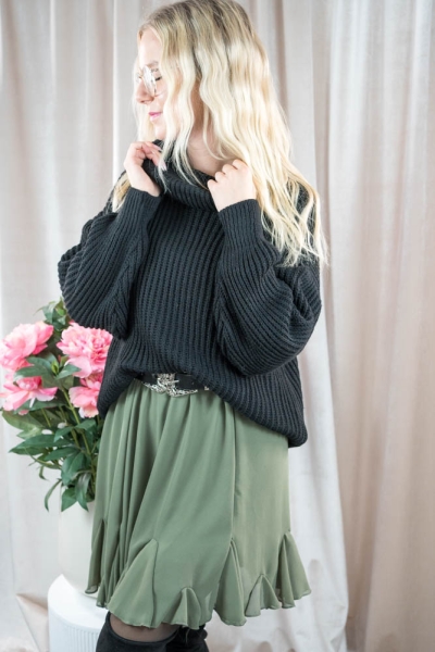 Grobstrick Rollkragenpullover Elena schwarz