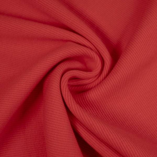 50cm Zuschnitt Bio Ripp Bündchen rot