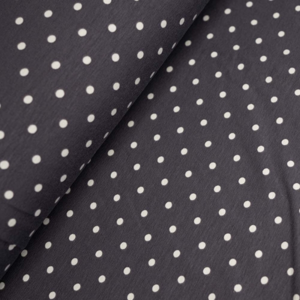 Baumwolljersey Punkte anthra