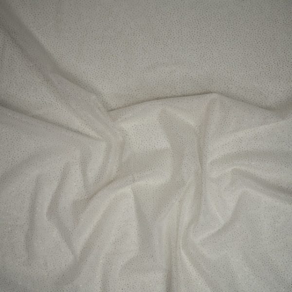 Glitzer Softtüll Schleiertüll ecru-gold