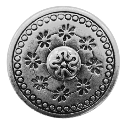 Metallknöpfe Mit Edelweiß-Motiv – 15mm, 6 Stück, Silber-dunkel Matt, Für Trachten & Jacken