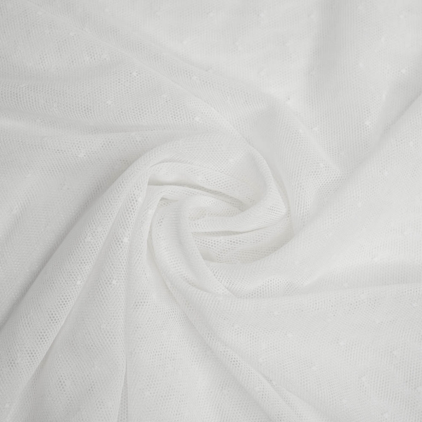 Soft Mesh Stretch Pünktchen weiß