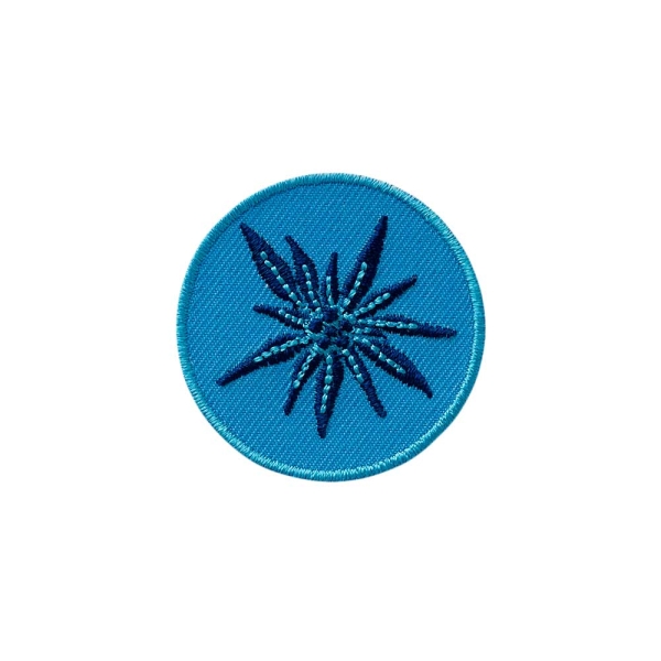 Applikation Edelweiß blau