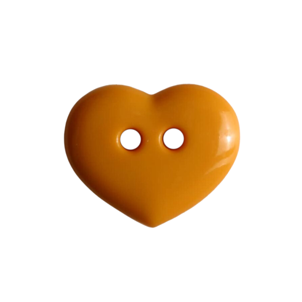 Kinderknopf Herz glänzend 15mm orange
