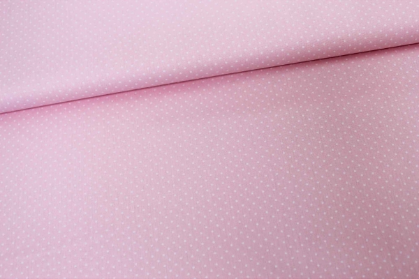 Edle Baumwollwebware Popeline Kleine Punkte rosa