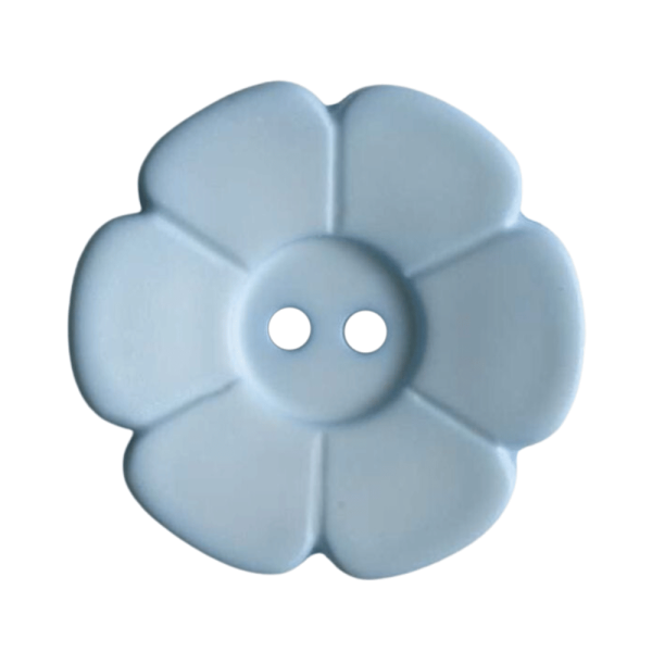Kinderknopf Blume matt 28 mm hellblau