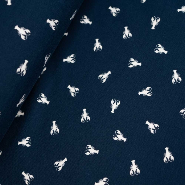 Baumwolljersey kleiner Hummer navy