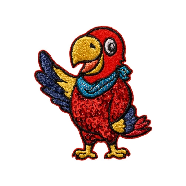 Applikation Papagei Pailletten