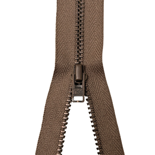 YKK nicht teilbarer Reißverschluss Metall taupe