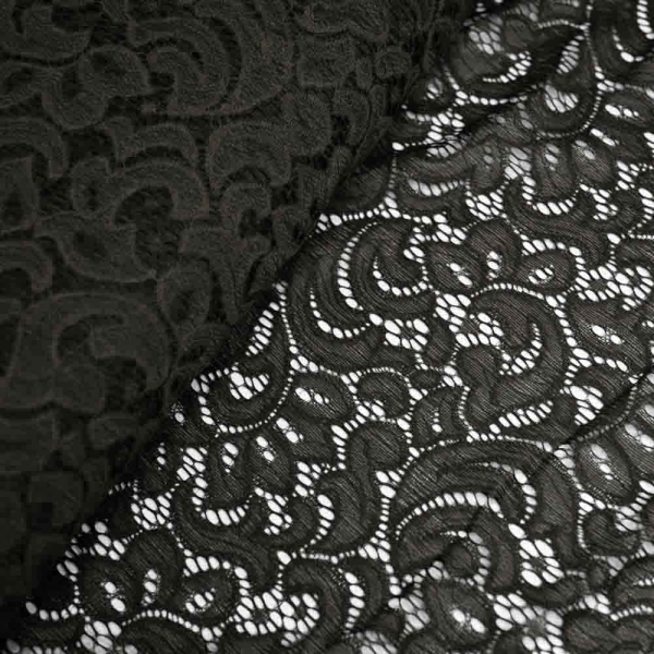 Italienische Spitze STRETCH schwarz