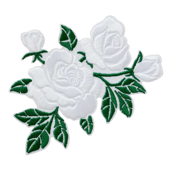 Applikation Blumenranke weiß