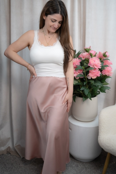 Satinrock Maxirock Martha altrosa