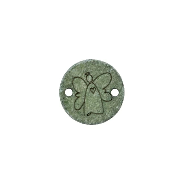 Zierteil Happy Engel mit Herz dunkelgrün 15mm