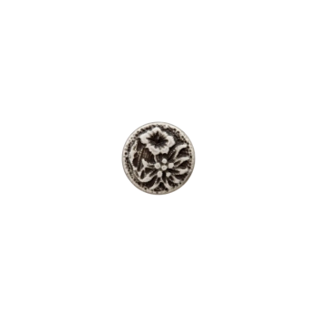 Prym Trachtenknopf Blume 11mm altsilber