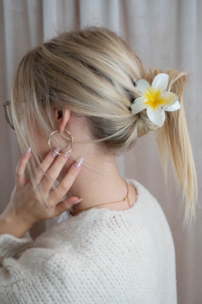 Haarklammer Hawaiiblume creme