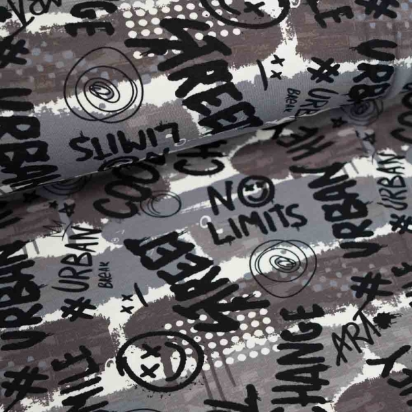 Baumwolljersey Graffiti Art anthra