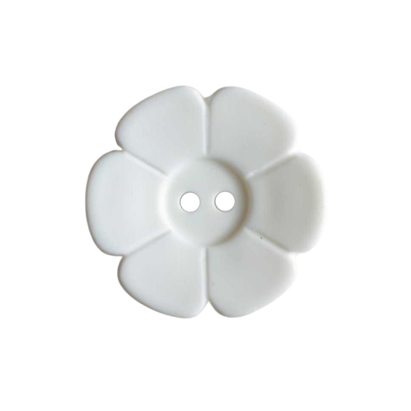 Kinderknopf Blume matt 15 mm weiß