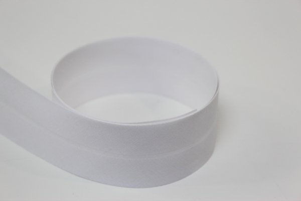 Schrägband 2cm oder 4cm breit vorgefalzt weiß 40mm