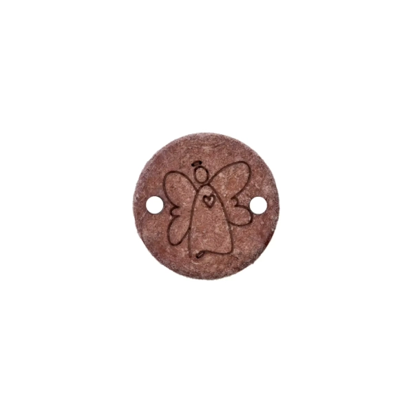 Zierteil Engel mit Herz mittelbraun 15mm