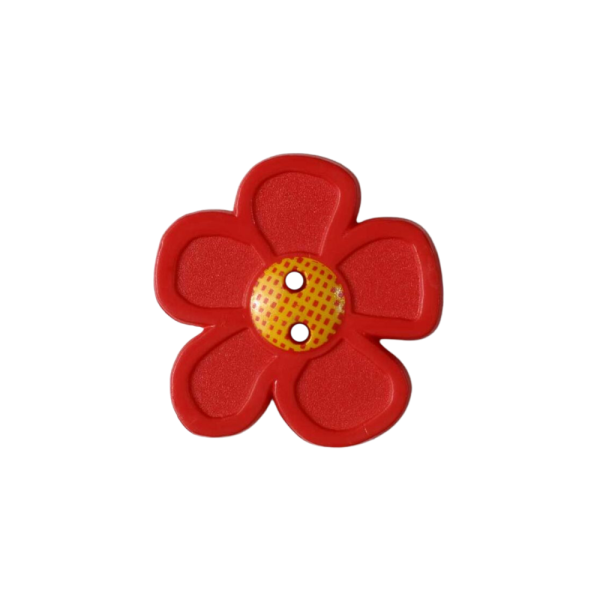 Kinderknopf Blume rot 20mm
