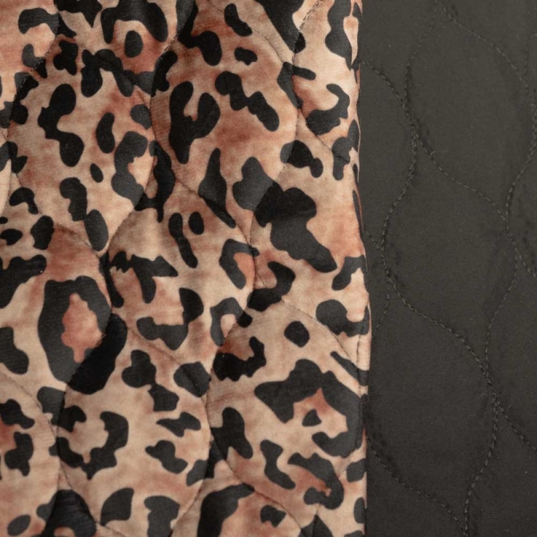 Steppstoff Doubleface wattiert Leo braun