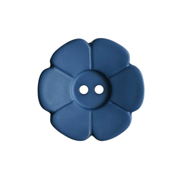 Kinderknopf Blume matt 15 mm jeansblau