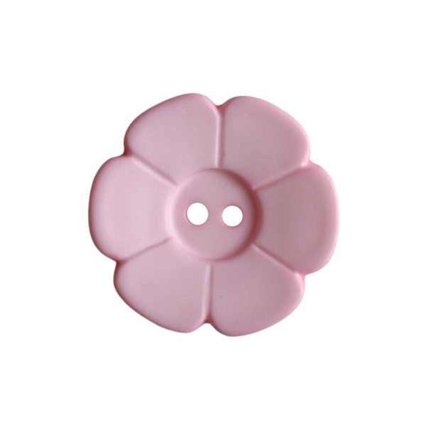 Kinderknopf Blume matt 15 mm rosa