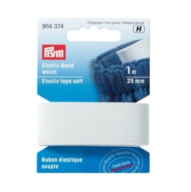 Prym Elastic-Band weich 1m x 25mm weiß