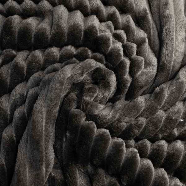 Cord-Look Fleece schwarz