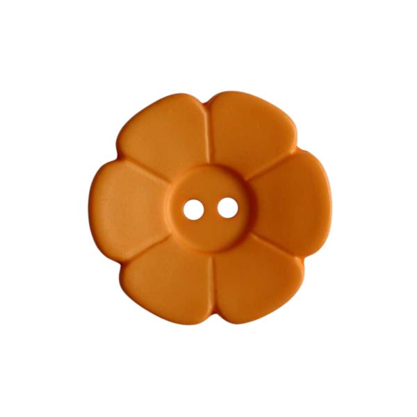 Kinderknopf Blume matt 15 mm orange