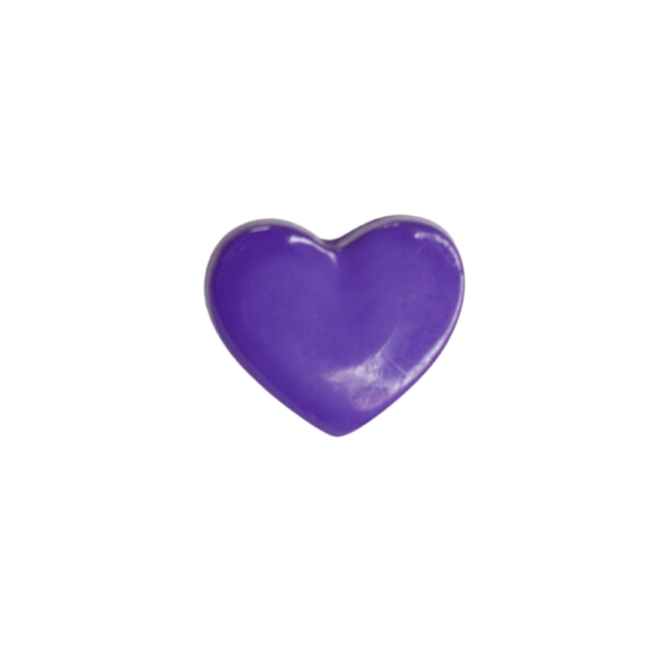 Kinderknopf Herz 13mm lila
