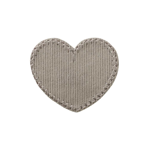 Applikation Herz Cord grau