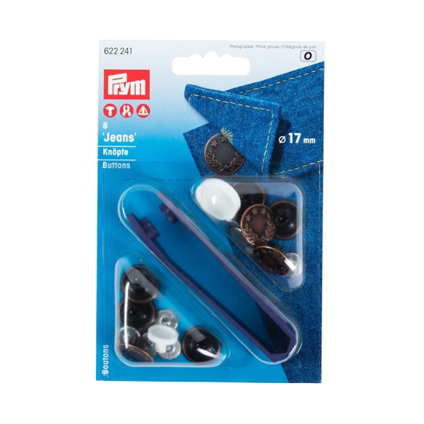 Prym Nähfrei-Jeans-Knöpfe Lorbeerkranz 17mm altkupfer